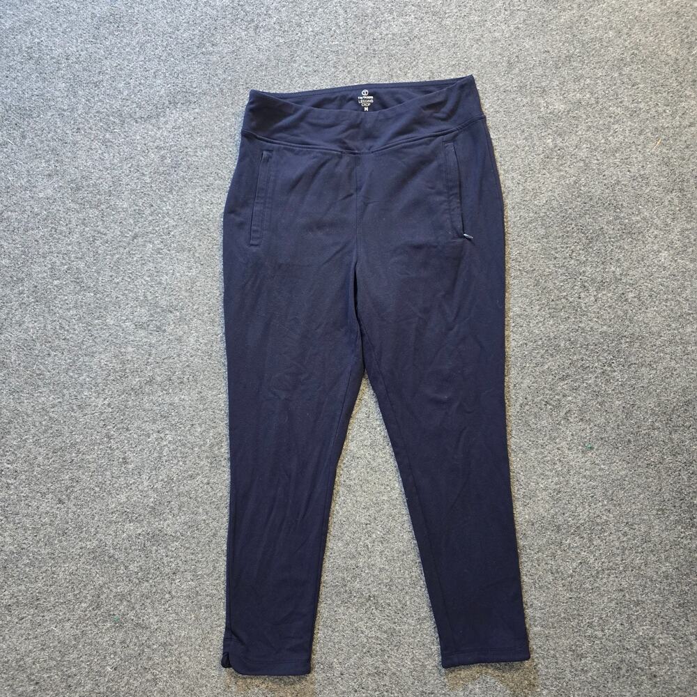 Talbots Pants Womens Size Medium Blue Tapered Cropped Sweatpant Casual Comfort